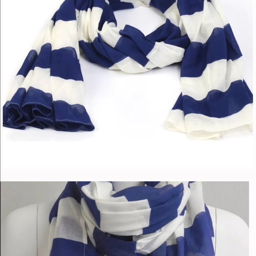 Blue and white scarf